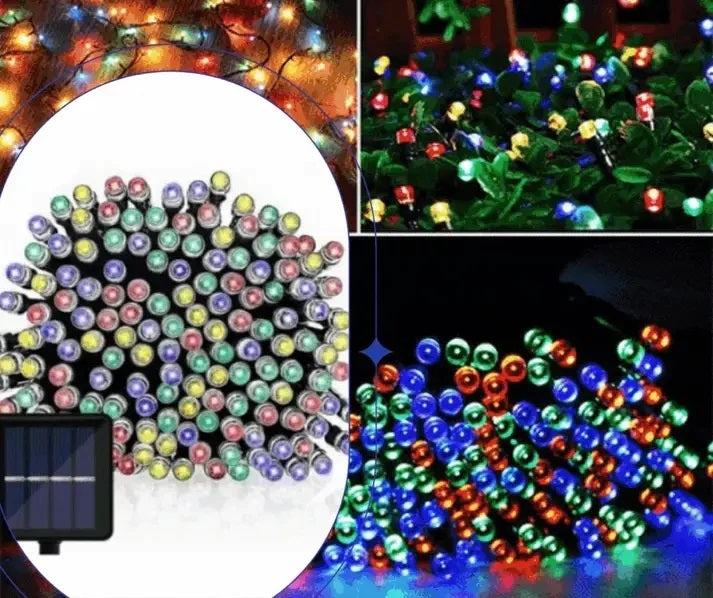 Lichidare de Stoc! Set 4 x Instalatie cu Incarcare Solara pentru Gradina, 100 LED, 10 Metri