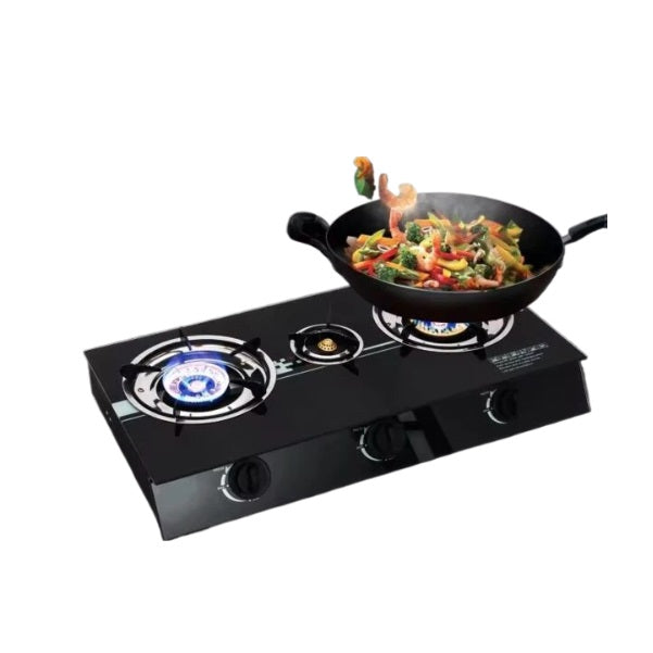 Aragaz cu Plita din Sticla Securizata cu 3 Ochiuri, Gpl butelie