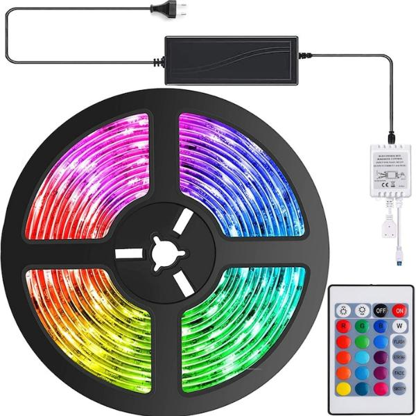 Banda led rgb multicolor cu telecomanda 5 metri