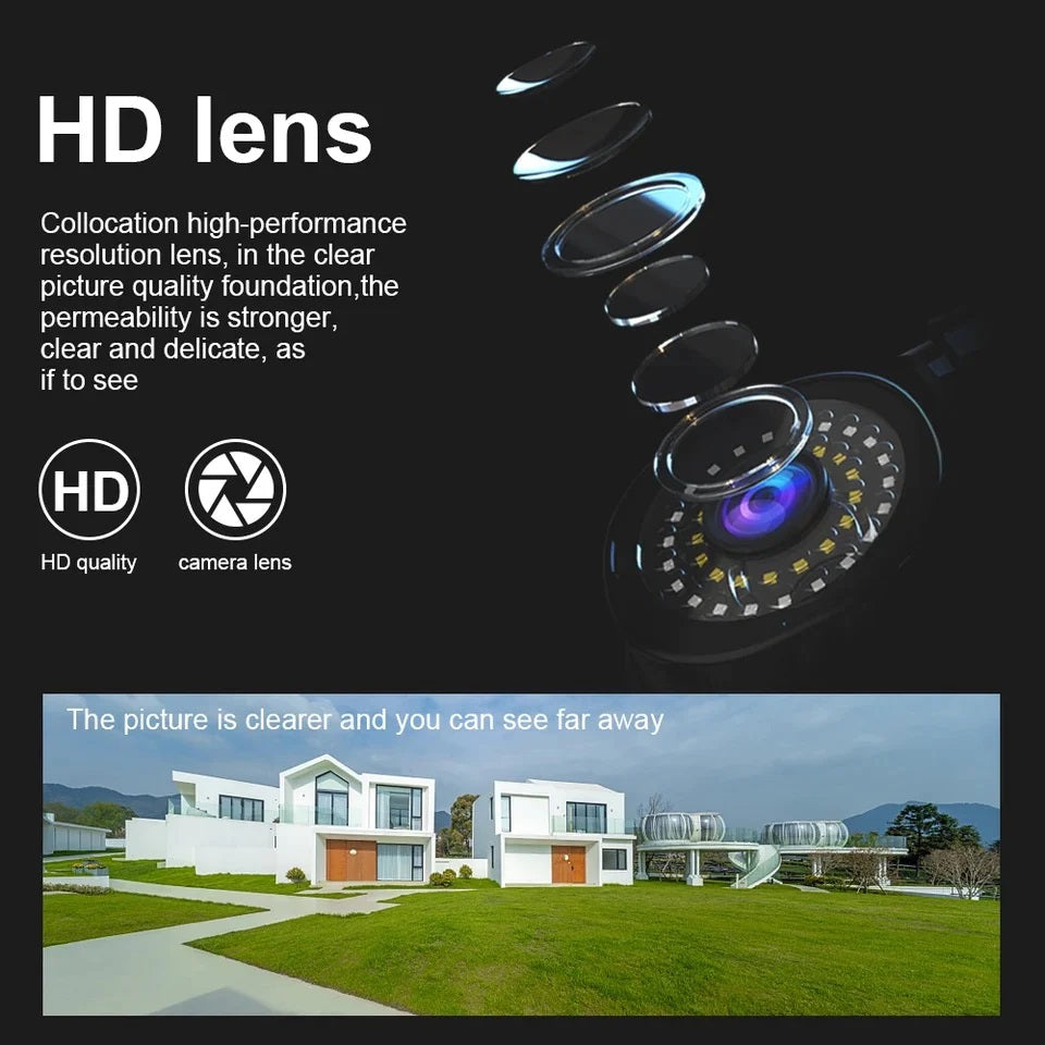 Set 4 x Camere de Supraveghere Video, 32 Leduri, Rotative, Infrarosu, Rezistanta la apa + 4 Carduri 32GB