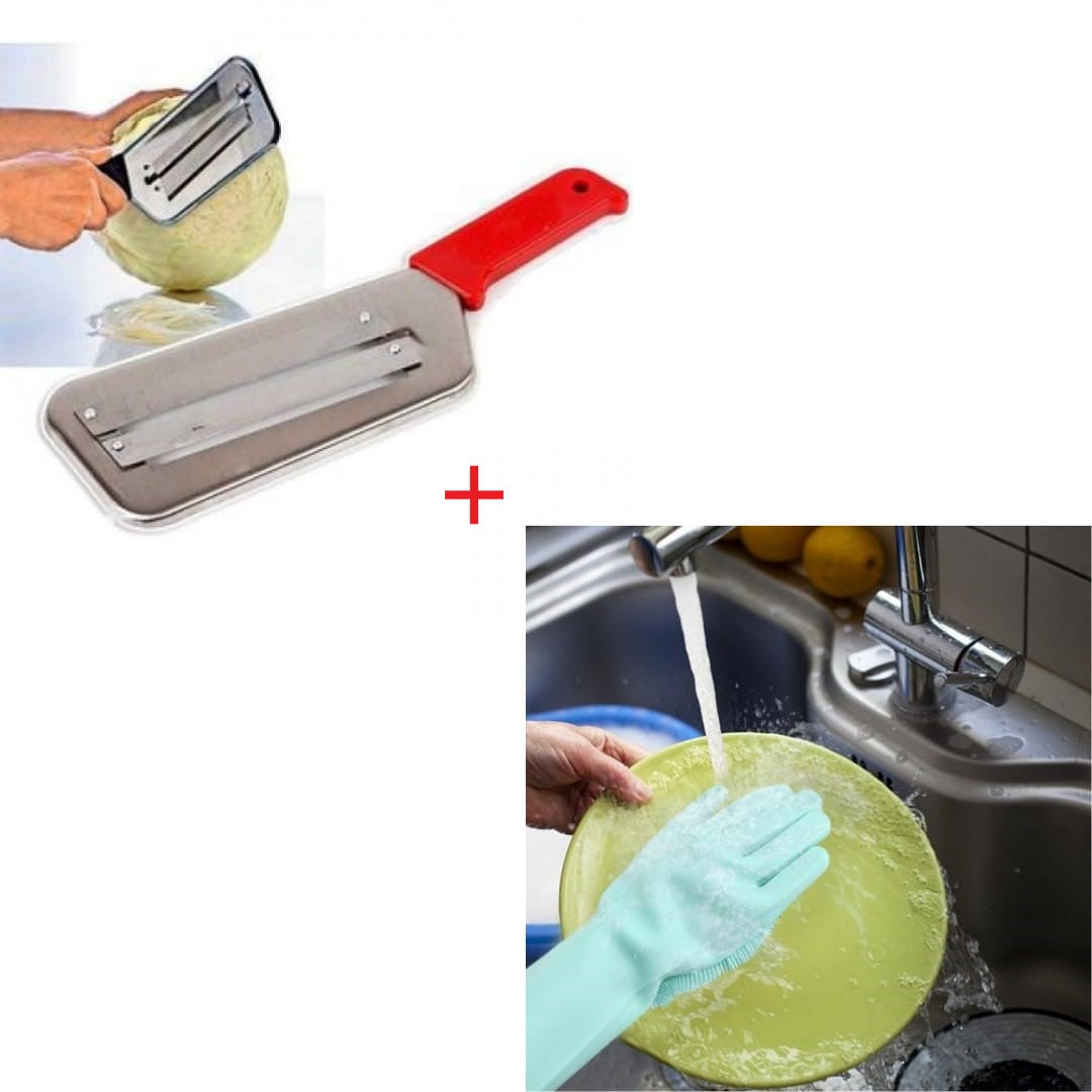 Dispozitiv de Tocat Varza + Manusi pentru Spalat Vase