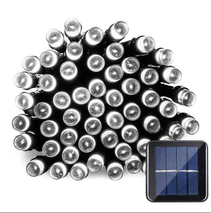 Set 2 x Instalatie cu Incarcare Solara 100 LED, 10 Metri - Alb Rece