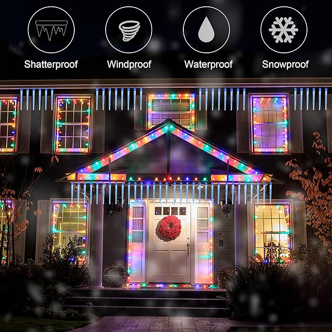 Instalatie Craciun, 8 turturi 20-30 cm, 36 LED, 3 metri