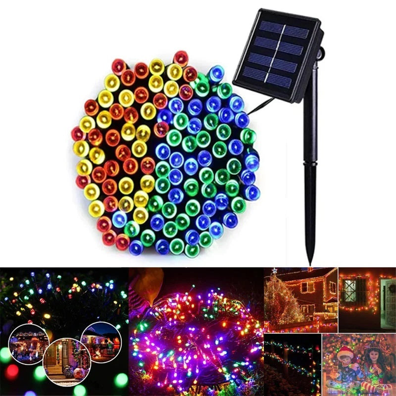 Set 4 x Decoratiune cu Incarcare Solara 100 LED, 10 Metri - Multicolor