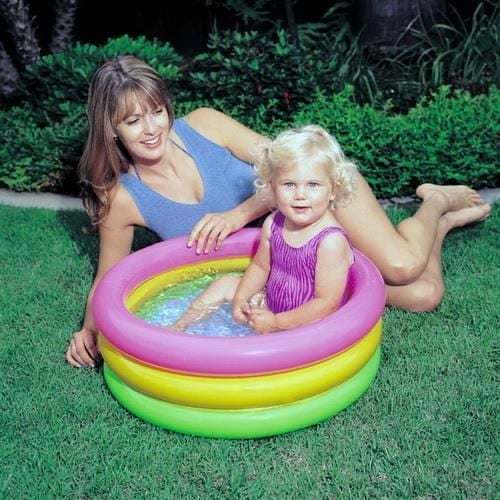 Piscina Gonflabila Intex cu 3 Inele, 147 x 33 cm + Cadou Mingee Gonflabila pentru Apa