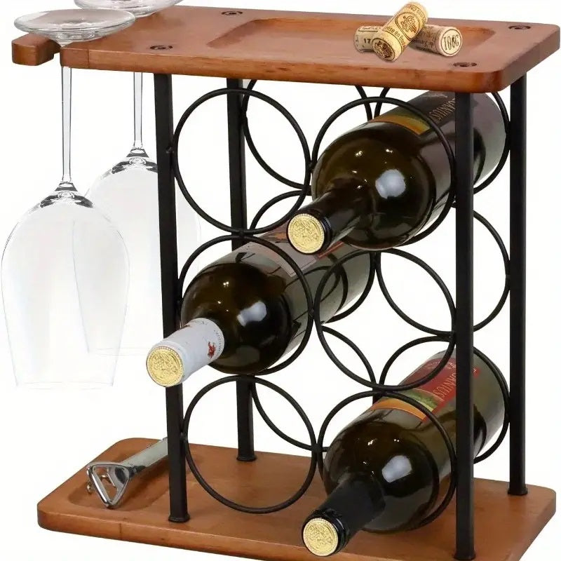 Suport Organizator pentru Sticle de Vin, Design Elegant