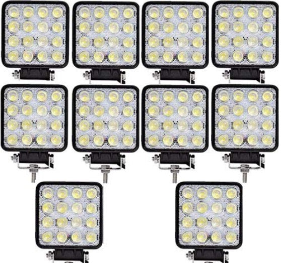 Set 10 proiectoare 16 LED 48W auto OFF-ROAD, IP 67