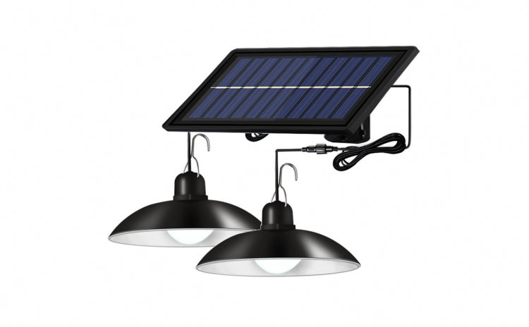 Set panou solar cu 2 becuri LED cu aplica, telecomanda, 50W