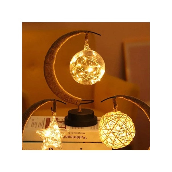 Decoratiune luminoasa luna cu glob