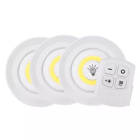 Set 3 lampi LED 3W COB cu telecomanda