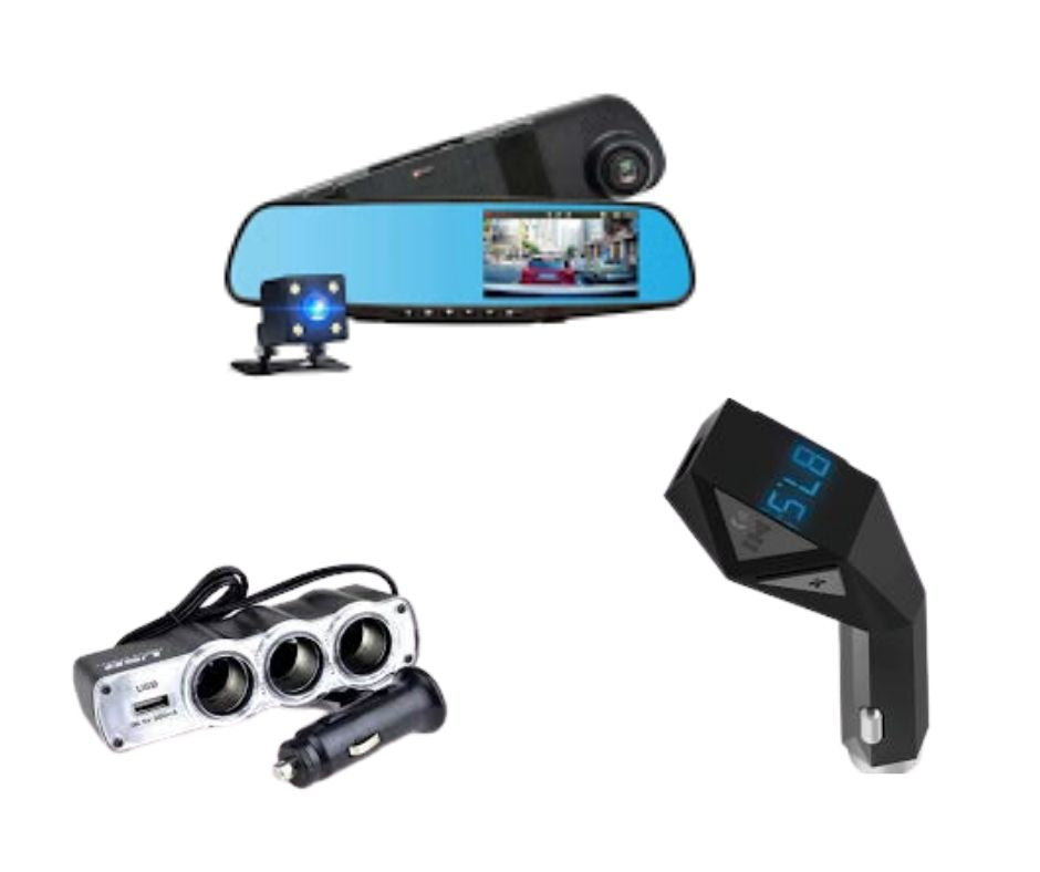 Camera dubla Full HD + Car Kit Bluetooth N8 + Priza tripla USB